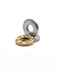 6mm Bore Miniature Planar Bearing With 12mm Outer Diameter And 4.5mm Thick Shaft Support front view showing brass cage and components.