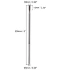 6mm Chucking Reamer With High Speed Steel Carbide Tip For Lathe And Milling, H7 Tolerance, 8 Inch Length, straight view