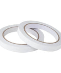 Two Rolls Of One Quarter Inch Six Millimeter Double Sided Adhesive Tape For Arts And Crafts Scrapbooking Card Making Gift Wrapping DIY Projects Photography And Office School Supplies Easy To Peel Yet Strong Hold And Removable By Hand photographed side by side