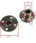 2 Pack 6mm Flange Couplings With M3 Screws And Wrench For DIY Shaft Assembly with size annotations for precise measurement.