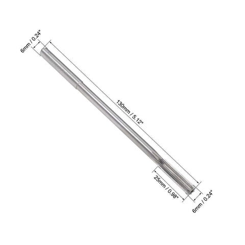 6mm Chucking Reamer For Lathe With HSS Cobalt M35 Alloy Pro Grade, D4 Tolerance, 6 Straight Flutes, Round Shank Cutting Tool