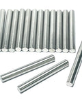 Sturdy 6mm Dowel Pins Set For Shelves And Woodworking 15 Pack 50mm Length 304 Stainless Steel M6 Dowels on white background
