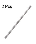 6mm x 250mm 304 Stainless Steel Solid Round Rod for DIY Craft - 2pcs, front view of two rods on white background