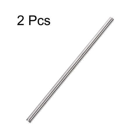 6mm x 250mm 304 Stainless Steel Solid Round Rod for DIY Craft - 2pcs, front view of two rods on white background