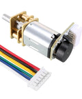 6V 1000RPM DC Gear Motor with Encoder Speed Velocity Measurement for Mini Car Balance Motor Encoder DIY, side view with wires