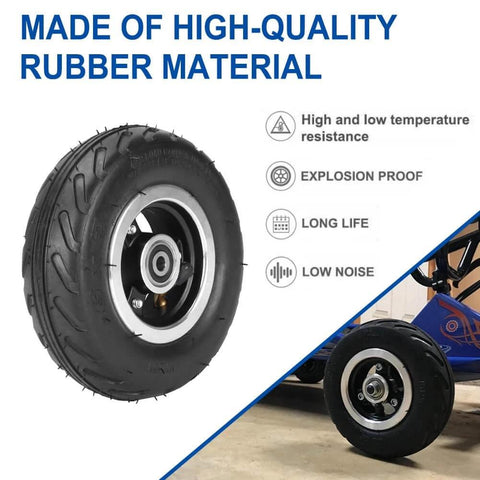 6x2 Inch Pneumatic Tire Wheel with Alloy Hub M8 Inflatable Air Wheel for Scooter Trolley Cart Hand Truck