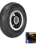 6x2 Inch Pneumatic Tire Wheel with Alloy Hub M8 Inflatable Air Wheel with close-up and installed views for scooter and cart