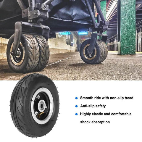 6x2 Inch Pneumatic Tire Wheel with Alloy Hub M10 Inflatable Air Wheel for Scooter Trolley Cart Hand Truck