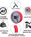 Six By Two Inch Heavy Duty Caster Wheels Set Of Four With Industrial Polyurethane Wheel And Galvanized Steel Yokes diagram