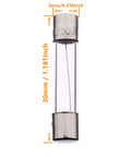 Fast Blow Glass Fuse Assortment Kit, 240 Pcs, 5x20 And 6x30 Mm Fuses, 250 V, showing 6x30 mm fuse size details.
