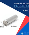 DIY Ready Replacement Dowel Pin for IKEA IVAR Bookcase Shelving System 6x40mm Plated Steel Pegs Part 101324, shown with dimensions