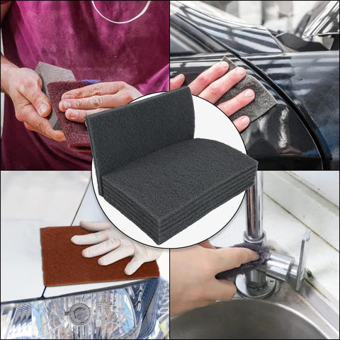 6x9 Automotive Scuff Pads 8 Pack Wet Dry Reusable For Paint Prep And Sanding used on various surfaces