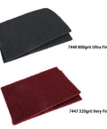 6x9 Automotive Scuff Pads 8 Pack Wet Dry Reusable For Paint Prep And Sanding, 320 and 800 grit pads shown in red and black.