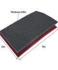 6x9 Automotive Scuff Pads 8 Pack Wet Dry Reusable For Paint Prep And Sanding showing dimensions and thickness