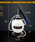 7.5L Manual Transmission Fluid Transfer Pump Kit With 15 ATF Adapters For Audi Mercedes VW Ford BMW Infiniti Nissan And More displayed.