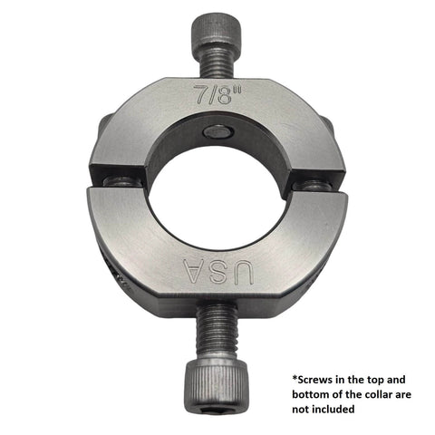 7/8" (0.875") Bore Mountable Two-Piece Clamping Shaft Collar in 303 Stainless Steel - Made in USA