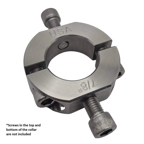 7/8" (0.875") Bore Mountable Two-Piece Clamping Shaft Collar in 303 Stainless Steel - Made in USA