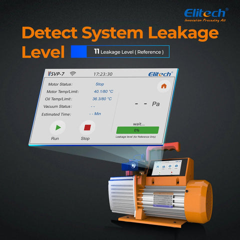Elitech 7 CFM Dual Stage HVAC Vacuum Pump with Smart Wireless Micron Gauge and Touchscreen for AC Evacuation