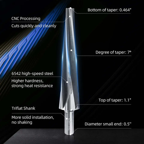 7 Degree Tapered Ball Joint Reamer Tool For One And A Half Inch Pipe Universal Reamer Drill Bit Made Of 6542 High Speed Tool Steel