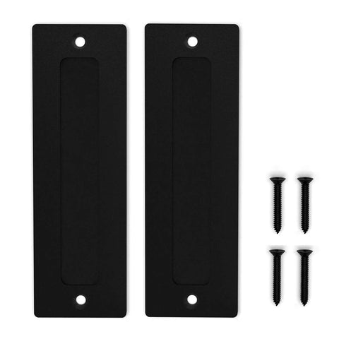 7 Inch Black Barn Door Handle Finger Pull Set Two Pack Heavy Duty Invisible Handle For Gates Garages Sheds Barn Doors And Pocket Doors