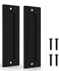 7 Inch Black Barn Door Handle Finger Pull Set Two Pack Heavy Duty Invisible Handle For Gates Garages Sheds Barn Doors And Pocket Doors