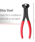 Cats Paw Style Nail Puller And Remover End Cutting Pliers For Carpentry 7 Inch High Carbon Steel With Soft Grip Dual Use