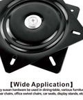 2 Pack 7 Inch Square Lazy Susan Turntable Bearings, Heavy Duty Zinc Plated Swivel Hardware, Black Plates for Wide Application