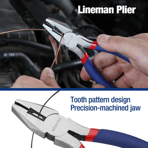 7-Piece Pliers Set With Groove Joint, Long Nose, Slip Joint, Linesman And Diagonal Pliers For DIY And Home Use