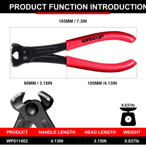 7 Inch Nail Puller End Cutting Pliers Chrome Vanadium Steel With Anti Rust Coating And Ergonomic Grip Ideal For Removing Nails And Staples Trimming Fasteners In Carpentry Flooring Installation And General Purpose Tool