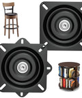 Two Piece 7 Inch Heavy Duty Bar Stool Rotating Plate Replacement, 360 Degree Square Rotating Mechanism For Lounge Chairs And Furniture