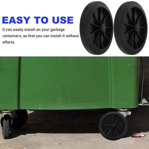 Trash Can Wheels Replacement Set 7 Inch Rubber Casters For Garbage Bins And Outdoor Waste Containers Easy Installation