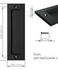 7 Inch Flush Pull Handle For Sliding Barn Doors Cabinets Drawers In Satin Black Finish Heavy Duty Door Pull For Pocket Doors Image