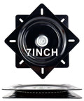 2 Pack 7 Inch Square Lazy Susan Turntable Bearings, Heavy Duty Zinc Plated Swivel Hardware, Black Plates