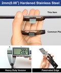 Extra Long 7 Inch Heavy Duty Door Strike Plate Repair Kit With Oversized Striker comparing thickness to common plate
