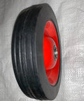 7 Inch By 1.5 Inch Steel Ball Bearing Wheel For Power Trim Edger Replacement OEM Part 332, side view with red hub