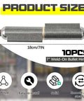 10 Piece 7 Inch Weld On Bullet Hinge Set For Heavy Duty Swing Doors Trailers And Ramps Carbon Steel Weldable Barrel Hinges