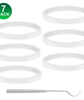 Seven pack 10 cm silicone gaskets and tool for Ninja Blender Leak Proof Seals 3.9 Inch Diameter Durable Food Grade Dishwasher Safe