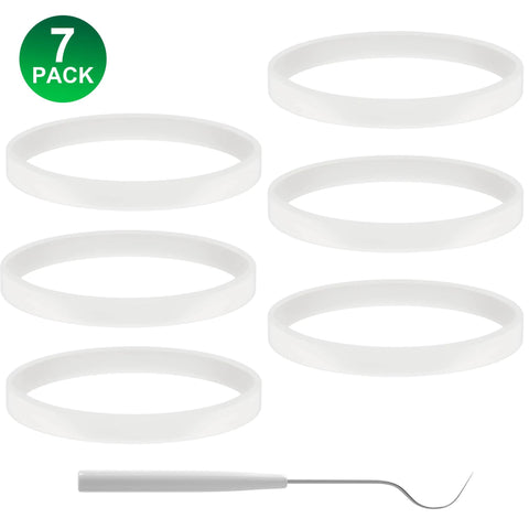 Seven pack 10 cm silicone gaskets and tool for Ninja Blender Leak Proof Seals 3.9 Inch Diameter Durable Food Grade Dishwasher Safe