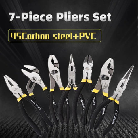 Heavy Duty 7 Piece Pliers Set For Home Repair And DIY Projects With Long Nose Pliers Slip Joint Pliers Linesman Pliers And Diagonal Pliers A Versatile Auto Electrical And General Tools Kit, made of 45 carbon steel and PVC