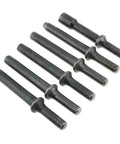 7 Piece Air Hammer Rivet Bit Set With 0.401 Shank For Pneumatic Rivet Hammers, Beefy 45# Steel Bits For Hollow, Solid And Half Hollow Rivets