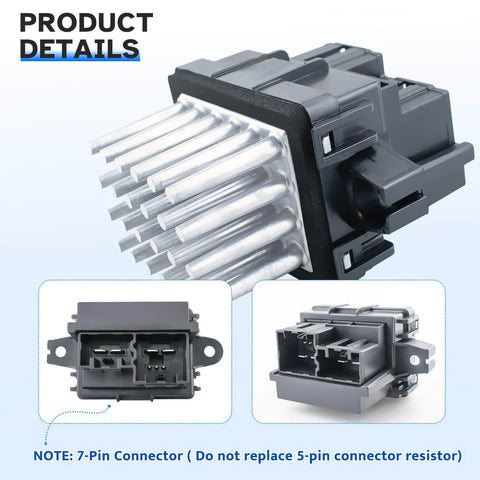 AC Heater Blower Motor Resistor That Fits Chevy Silverado Tahoe Suburban Traverse Equinox Malibu Avalanche Camaro Caprice GMC Sierra Yukon XL Acadia Terrain Cadillac Escalade CTS Buick Enclave Hummer H2 973420 4P1594 showing multiple connectors