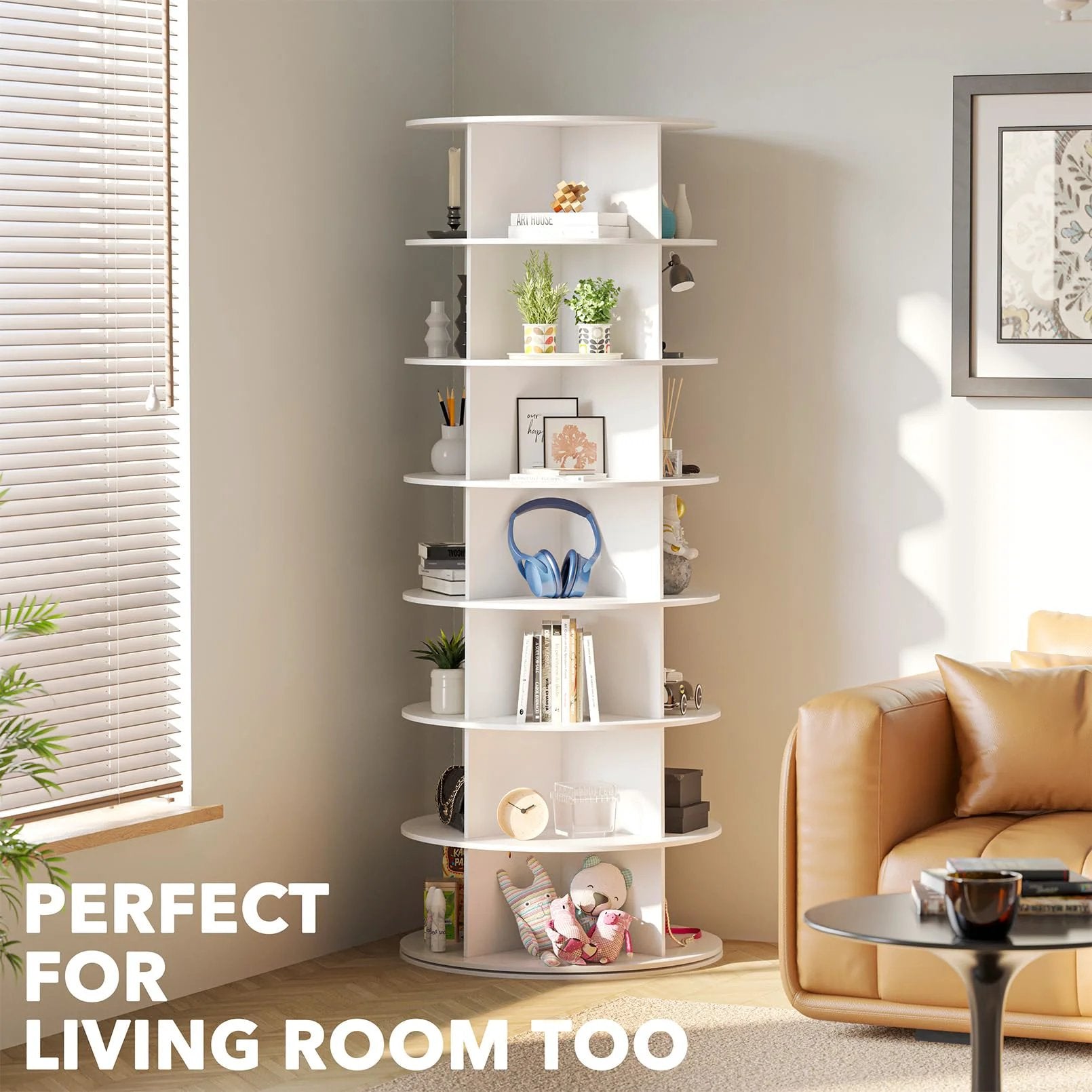 Rotating Shoe Rack Tower: Space-Saving 7-Tier ✓