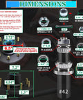 Diagram showing dimensions and components of 7000 Lb Trailer Hub Kit With 8 Lug 6.5 Inch Axle, including bearings and assembly parts.