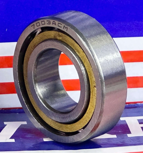7003ACM Angular Contact bearing Bronze Cage 17x35x10mm - Buy Bearings online - Fast US Shipping