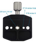 Front view of 70mm Quick Release Clamp For Arca Swiss Style Plates, CNC anodized aluminum, showing multiple screw holes for versatile mounting.