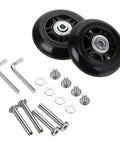 70mm x 24mm Single Luggage Wheels Replacements Kit, Set of 2 Mute Suitcase Replacement Wheels with 36mm/39mm Axles Screws Bearings