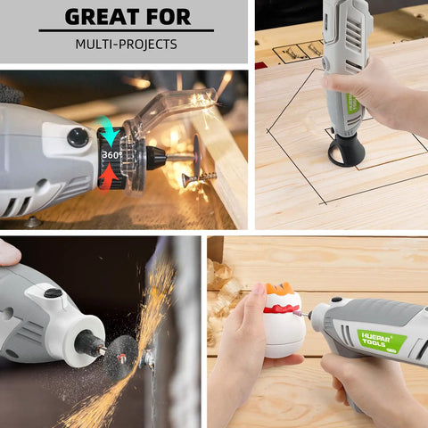 Powerful Rotary Tool Kit With Flex Shaft 200W Motor 6 Speed Levels From 10000 To 40000 RPM 239 Piece Accessory Set for multi-projects