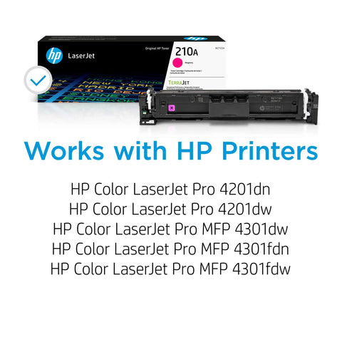 Magenta Toner Cartridge For Color LaserJet Pro 4201 Series And MFP 4301 Series 210A W2103A with compatible printers list