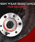 Cadillac Escalade Front Wheel Hub Bearing Assembly With ABS 3 Bolt Flange 6 Lug for 2002-2006 models, front view