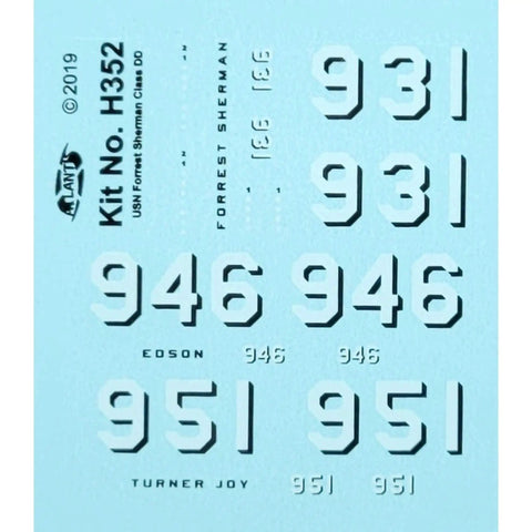 Decals included in USS Destry 1 To 320 Scale Plastic Naval Battleship Model Kit With Decals For Collectors And Hobbyists, 16 Inch Build